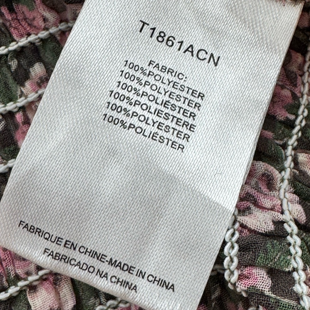 Molly Bracken Semi-Sheer Floral Smocked Blouse Size Small Boho Ruffle Sleeve - Picture 6 of 9